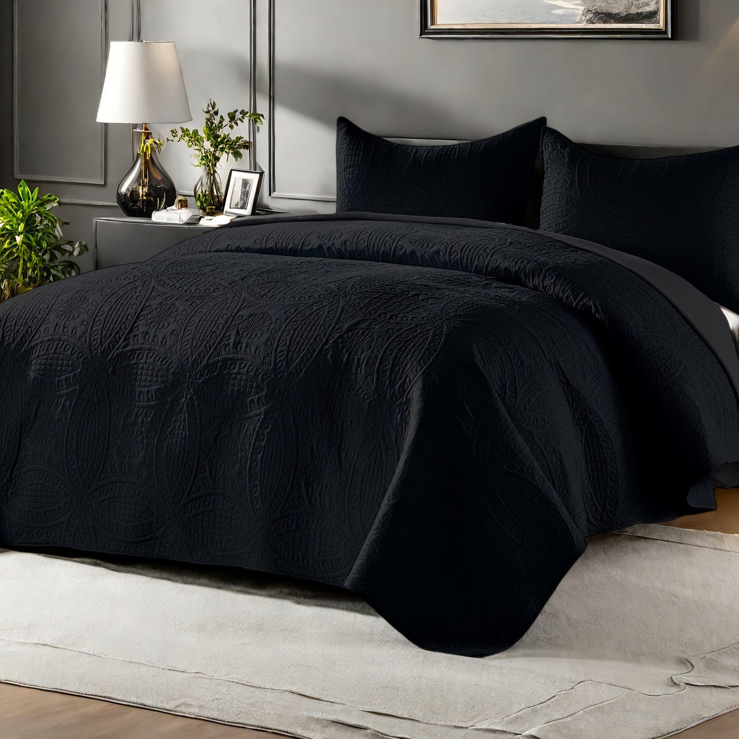 2/3pcs Quilt Set Bedspreads Queen Size - Soft Cool & Refreshing Summer Quilt Lightweight Microfiber Bedspread - Modern Style Coin Pattern Coverlet for All Seasons - Family Gift Set (1 Quilt, 1 Or 2 Pillow Cases)