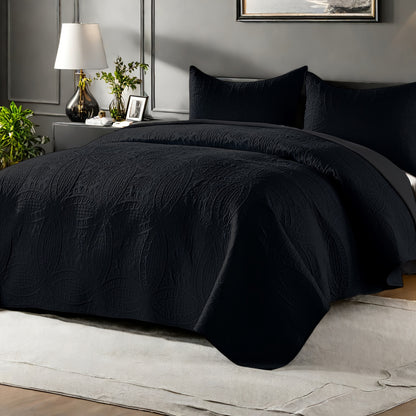 2/3pcs Quilt Set Bedspreads Queen Size - Soft Cool & Refreshing Summer Quilt Lightweight Microfiber Bedspread - Modern Style Coin Pattern Coverlet for All Seasons - Family Gift Set (1 Quilt, 1 Or 2 Pillow Cases)