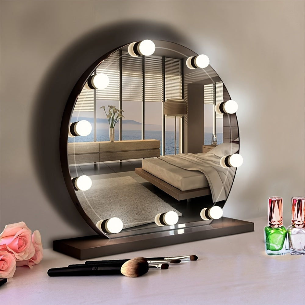 LED Vanity Mirror Light for Makeup – USB Powered 8-Bulb Mirror Lamp with 3 Color Temperatures, Adjustable Brightness & Spacing, Removable Design, Gift for Women Wife