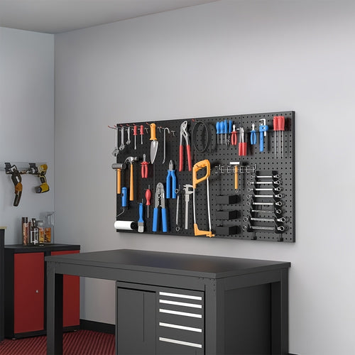 2/ 4pcs Metal Nail Board Wall Board Matched with 10/ 20 Metal Hook, Nail Board Garage Tool Storage, Essential for Storage In The Warehouse, A Space-saving Device. The Best Valentine's Day Gift for Your Boyfriend Or Husband