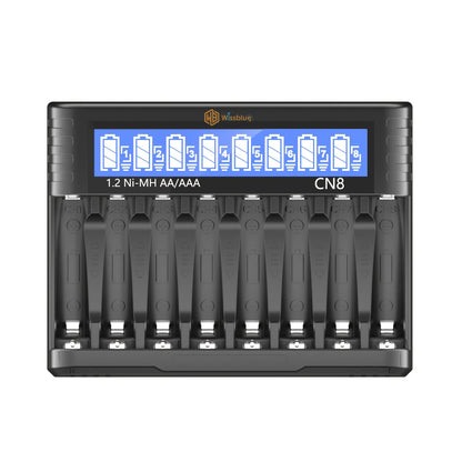 Rechargeable Batteries with Charger, 8 Pack Of High Capacity Low Self Discharge, Ni-MH AA Batteries with Smart 8 Bay Battery Charger, Multiple Choices: 8AAA+charger; 8AA+charger; 4AAA+4AA+charger; Only Chargerv