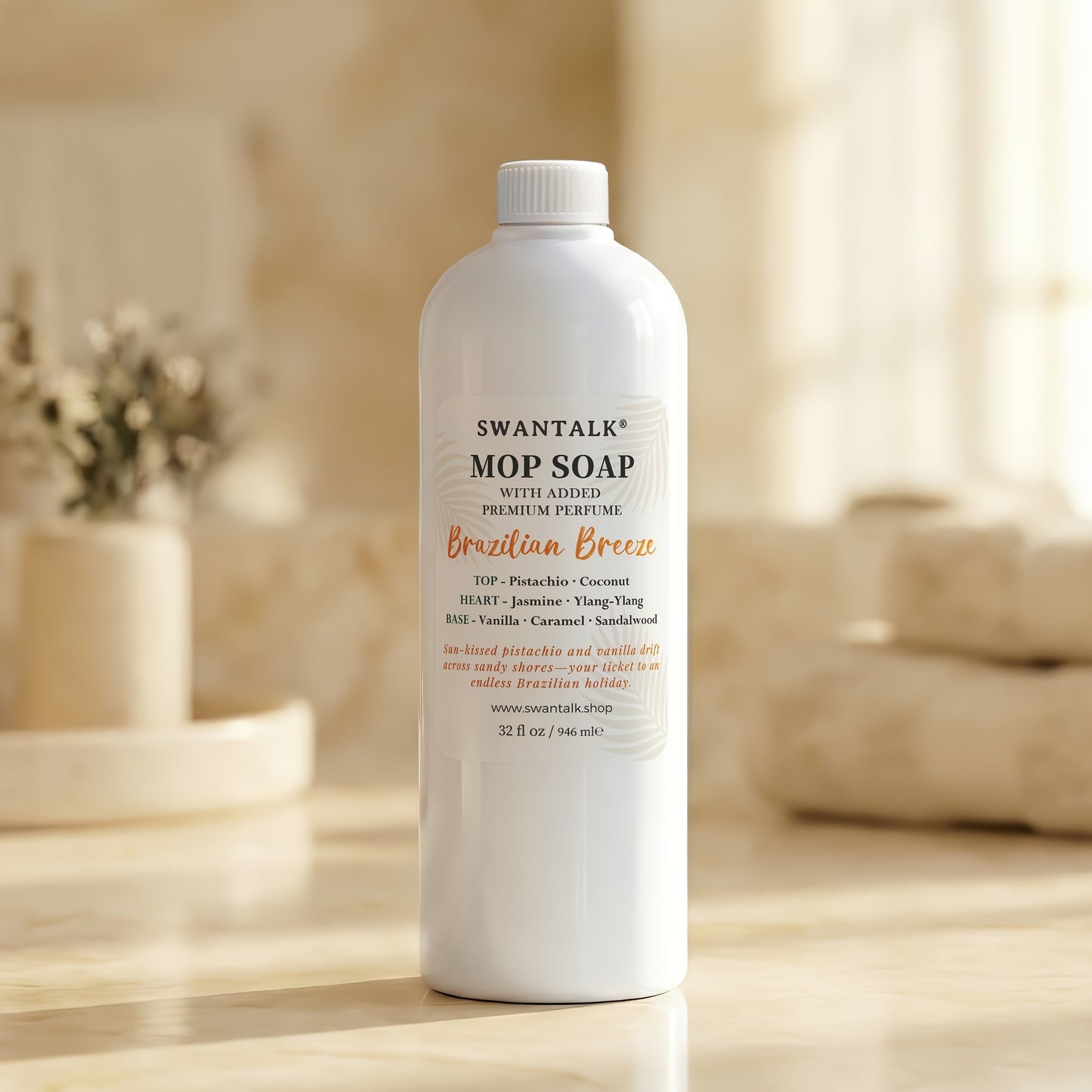 SWANTALK Family Size Mop Soap 32fl.oz, 4X Concentrated Floor Cleaner, Perfume-Inspired, Pet Friendly, Deodorizing & Multi-Surface Safe, Streak-Free Floor Cleaner