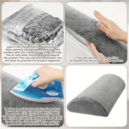 Memory Foam Bolster Pillow for Sleeping – Sherpa Half Roll Leg Support Pillow for Bed, Chair & Sofa | Head, Back & Knee Rest Cushion