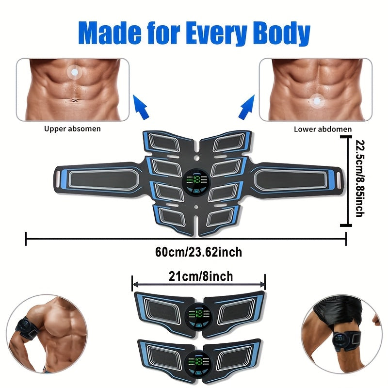 EMS Ab Muscle Training Band – Whole Body Electric Muscle Stimulator Belt for Abdominal Toning, Passive Workout During Reading, Watching TV & Housework