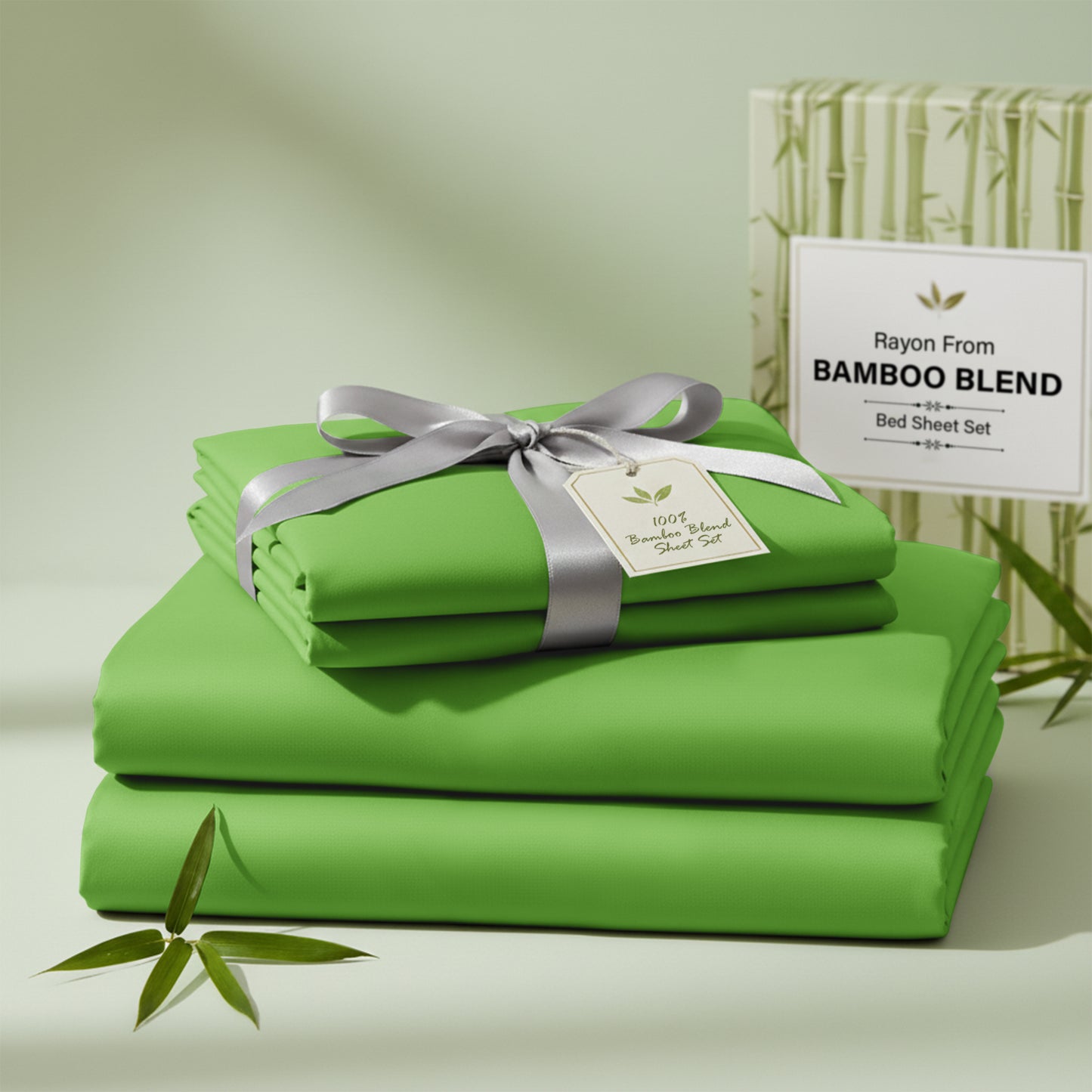 Lux Decor 3/4 Pieces Bamboo Blend Sheet - Polyester & Bamboo Viscose Cooling Bed Sheets, Skin Friendly & Machine Washable Bed sheets Set - Up to 16 Inches Deep Pocket Included 1 Flat 1 Fitted 2 Pillowcases Hotel & Bedroom Accessories