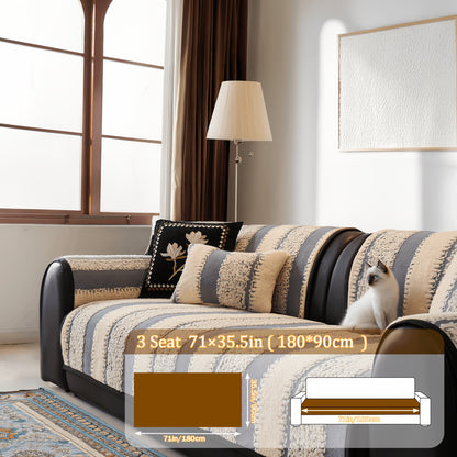 Soft Couch Cover Washable, Non Slip Durable Plush Sectional Sofa Covers for 2/3/4 Cushion Couch Sofa L Sharped Modern Sofa Slipcover, Furniture Protector for Pets, Cats, Dogs, Hickened Sofa Cover, Warm Sitting Pad for Any Seasons, Black, Grey, Brown