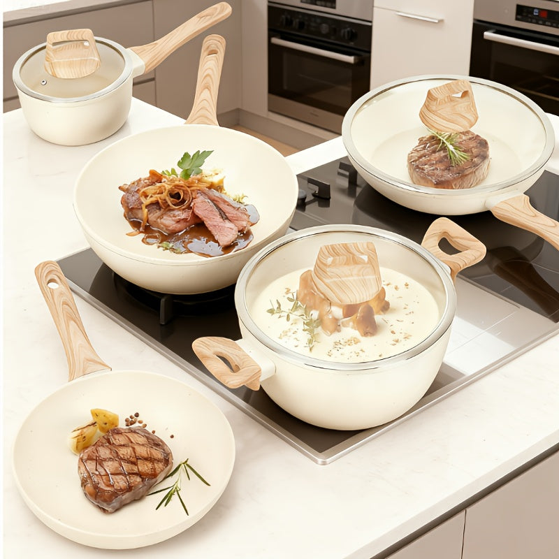 Non-stick Cookware, Non-stick Electric Stove Cookware, Granite Cooking Tools, IncludingFrying Pans, Pans, Pot Pads, Essential Kitchen Cookware, Gifts for Family And Friends, Christmas Gifts