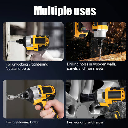 Cordless Impact Wrench/drill, 259Ft-lbs (450N.m) Brushless 1/2 Inch, 3300RPM High Torque Impact Gun, Tool Only Or 2x 4.0Ah Battery, Charger, 12 Sockets, Longer Runtime | Fast Charger | Variable Speed Control | Brushless Motor for Auto Repair/Car/Home