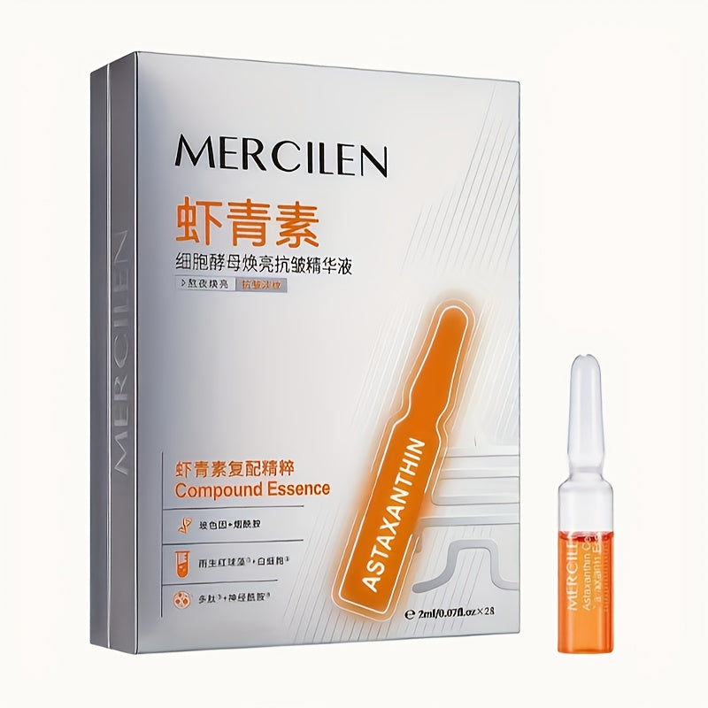 X 28 Astaxanthin Hydrating Disposable Essence, Containing Niacinamide, Hyaluronic Acid, And Collagen Essence, for Firming And The Complexion, Suitable for Daily Skincare for Both Men And Women, an Essential Travel Companion