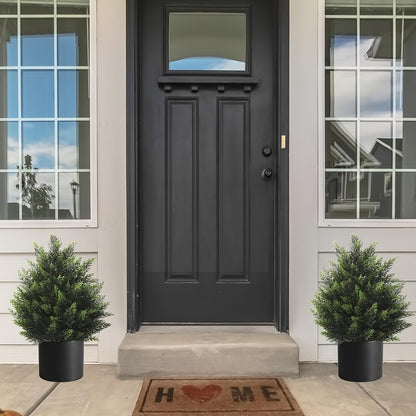Artificial Cedar Topiary Tree UV Resistant – Potted Fake Cypress Tree for Front Porch, Entryway & Living Room – Evergreen Faux Cedar Plant for Indoor Outdoor Home Decor, Yard & Garden – 2FT 3FT 1 or 2 Pack