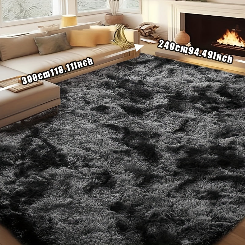 1 Tie Dye Plush Soft Indoor Area Rug, Modern Plush Carpet, Non-slip,, Suitable for Living Room And Bedroom Areas, Home Decor, Fluffy Carpet
