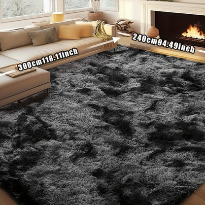 1 Tie Dye Plush Soft Indoor Area Rug, Modern Plush Carpet, Non-slip,, Suitable for Living Room And Bedroom Areas, Home Decor, Fluffy Carpet