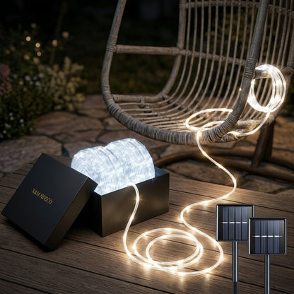 Outdoor Solar LED String Lights, Flexible Fairy Lights for Pool, Fountain, Wedding Decor 105/72/40/23FT, 300/200/100/50Leds
