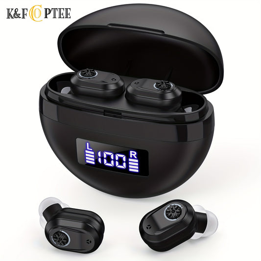 Rechargeable Hearing Aids for Seniors with Noise Cancelling - Invisible Digital Hearing Aid for Adults with Mild to Moderate Hearing Loss, USB Charging Case, 20Hr Battery, Volume Knob Control