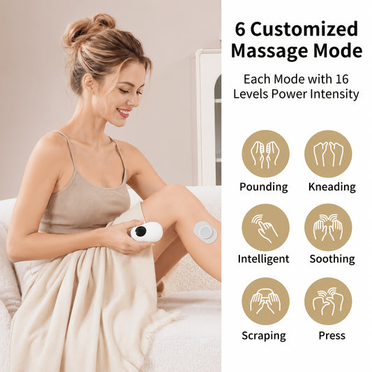 TENS EMS Muscle Stimulator Cordless Rechargeable – 6 Modes 16 Intensity Levels, Wireless Pain Relief Device for Back, Neck, Shoulder & Leg, Portable Full Body Therapy Massager with Charging Case