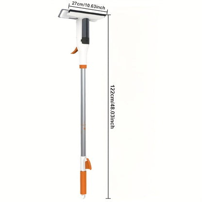 [3-in-1 Glass Cleaning] 3-in-1 Glass Cleaning Kit - Durable Metal Pole, Scraper Included - Ideal for High Windows, Shower Doors & Car Windshields - Essential Home Cleaning Tool