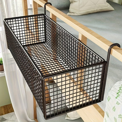 Cast Iron Door Back Hanging Basket - Black Woven Mesh Storage Rack, Sturdy Metal Frame And Safety Hanging Mechanism, Space-Saving Multi-Functional Shelf, Suitable for Dormitories, Bedrooms, Wardrobes - 11 Holiday Gifts, Shelf Basket, Shelf Baskets
