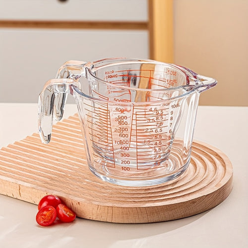 Glass Measuring Cup Heat Resistant Large Capacity with Handle 16.9 oz 33.8 oz Reusable Kitchen Baking Liquid Measuring Cup Set with Measuring Spoons