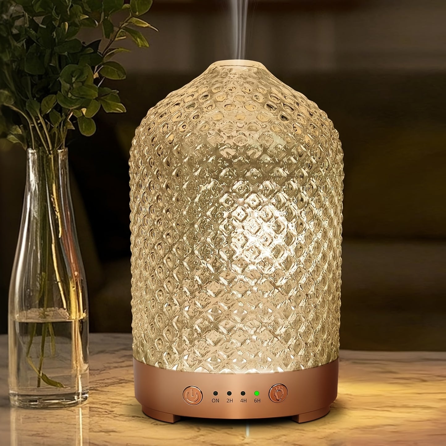 6.76oz Essential Oil Diffuser Featuring 7 Calming Colors, Silent Functionality, Automatic Timer, And Humidifying Feature for Peaceful Sleep