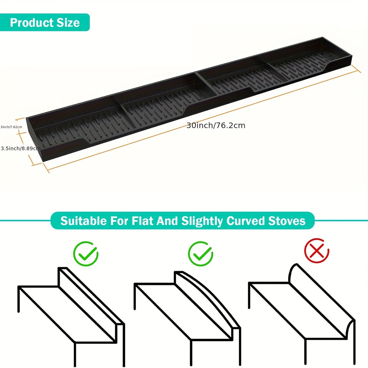 30 Inch Silicone Stove Oven Top Shelf Magnetic For Kitchen Gadgets, Soft Flexible Strong Magnetic Heat Resistant Spice Rack Kitchen Organizer For Over Oven Stove
