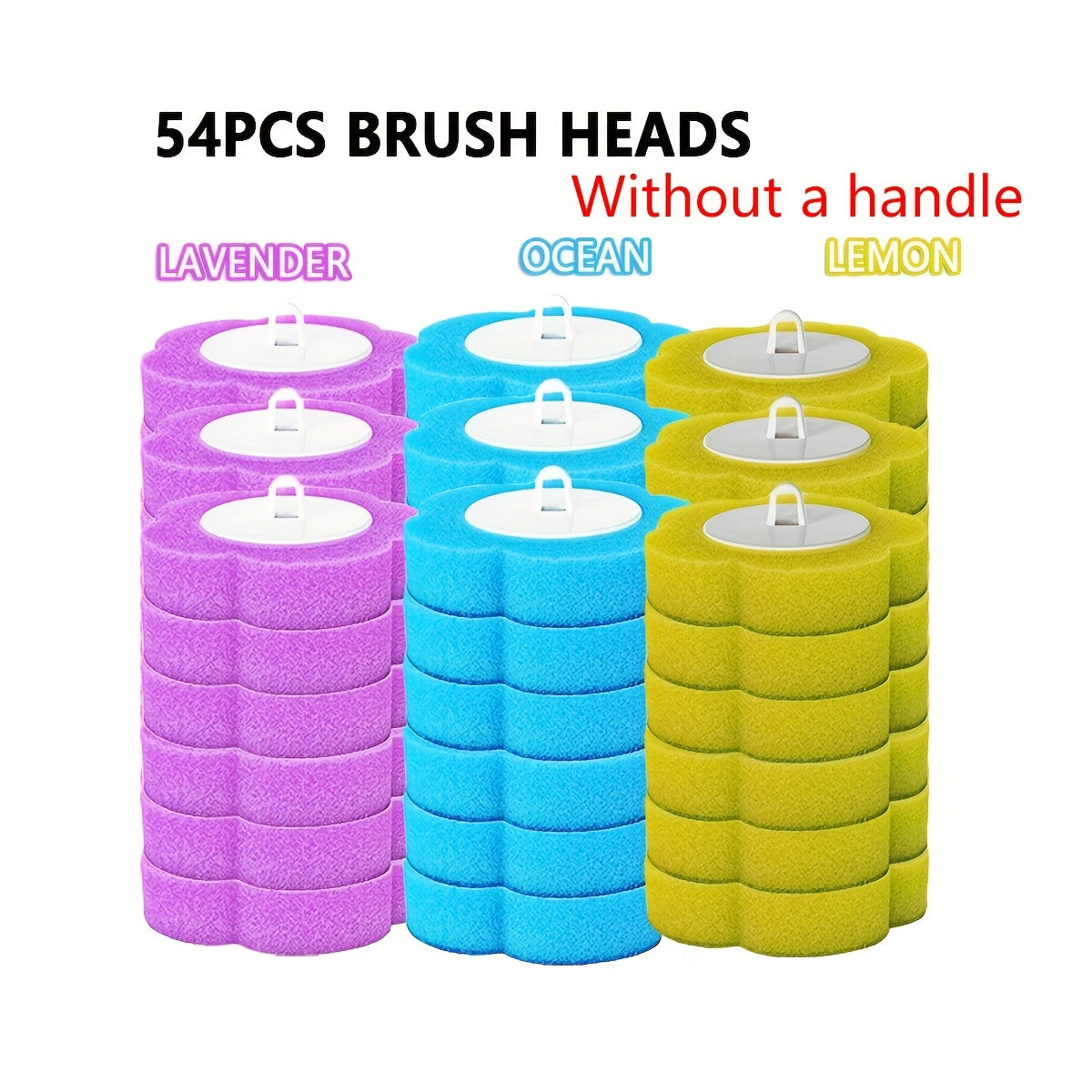 18pcs/36pcs/54pcs, Disposable Toilet Brush Head Refill, Disposable Toilet Bowl Cleaning Brush Replacement Head, Bathroom Cleaning Brush Heads, No Dead Corner, Cleaning Supplies, Cleaning Accessories | Optional Handle Only