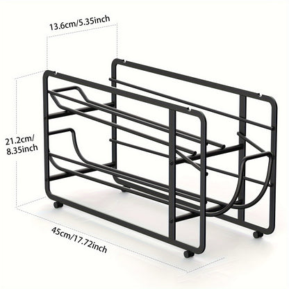 2 Pack Sliding Can Dispenser Rack | Stackable Metal Can Storage Organizer Rack for Canned Food, Kitchen Cabinet, Pantry, Countertop