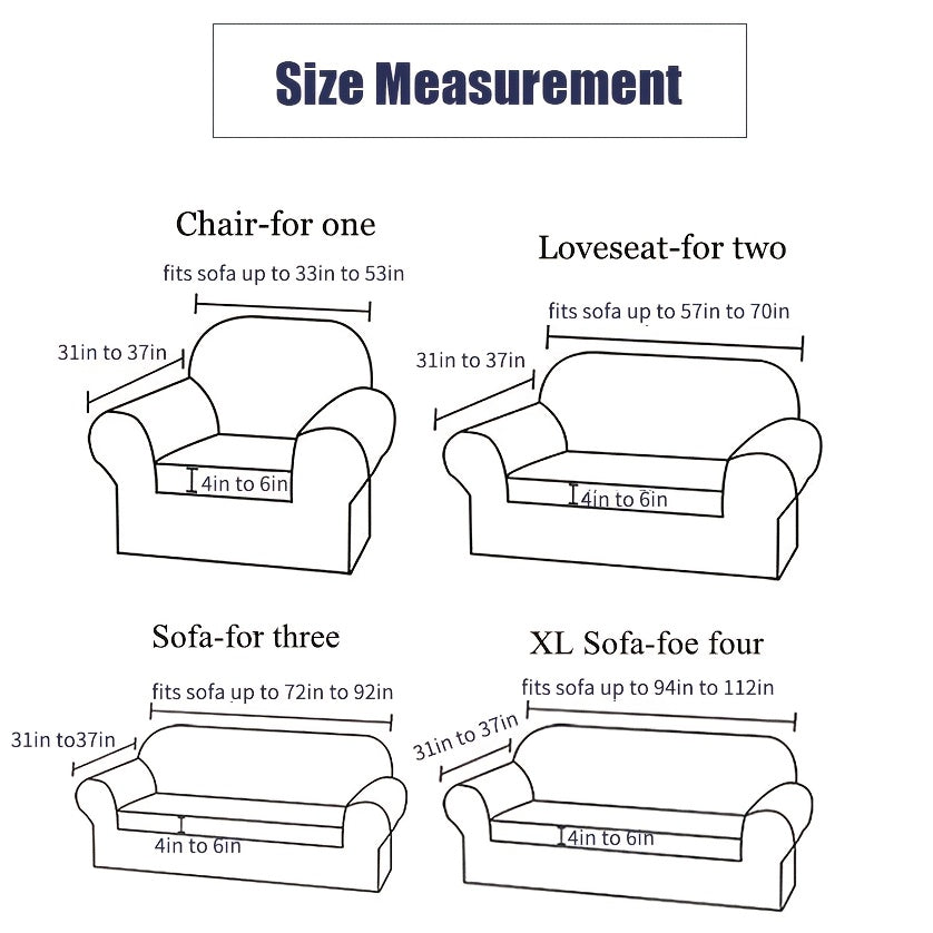 Seersucker Sofa Slipcover Set for Couch Cushion Durable Washable High Elastic Stretchable Furniture Couch Covers with Skirt for Sofa 1/2/3/4 Seater Arm Chair