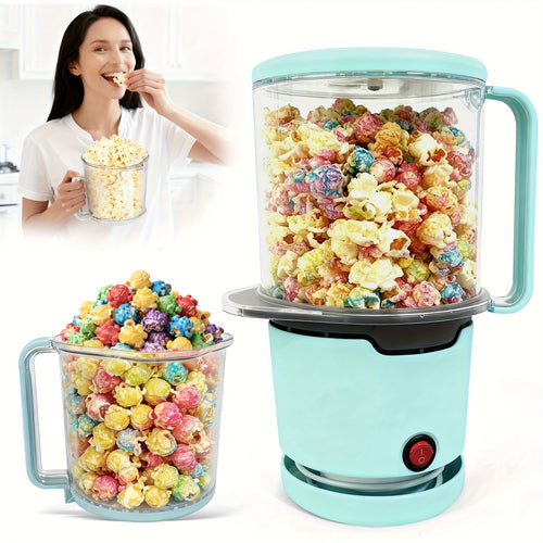 [Perfect for Gifting] Oil-Free Popcorn Maker, 2-Min Quick Popping, 95% Pop Rate with Built-In Serving Bowl Stackable Storage And Hidden Cord Design for Family And Personal Use And Perfect for Gifting
