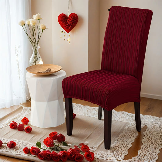 4/6pcs Of Stain-resistant Dining Chair Covers, Restaurant Furniture Protective Covers, Winter Christmas Decor Pet Furniture Protection, Removable And Easy-to-clean Stretch Dining Chair Covers, Valentine's Day Home Decorations