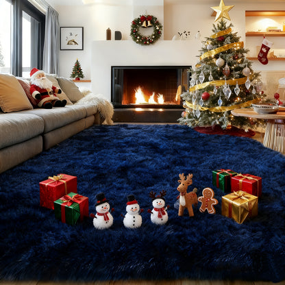 An 8X10 Feet Luxurious Large Rug Designed for The Living Room, Featuring a Fuzzy Plush Texture, This Fluffy Modern Shag Carpet Is Non-Slip And Soft, Perfect for Bedrooms, Study Rooms, Teen Dorms, And As a Home Decor Item Or Christmas Gift