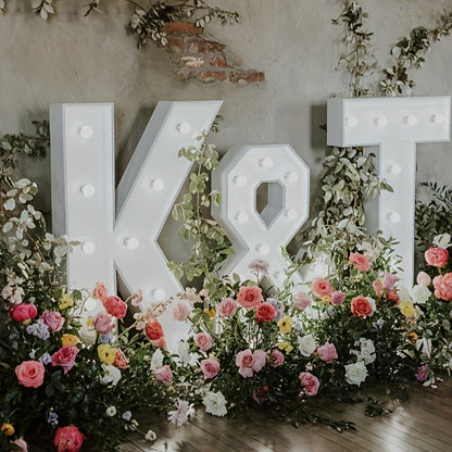 Cool White - 3ft Tall Marquee Letters Frame Cool Lighted Letters - /LOVE/HBD DIY Displays for Weddings, Proposals & Celebrations Wall Pediments KT Board