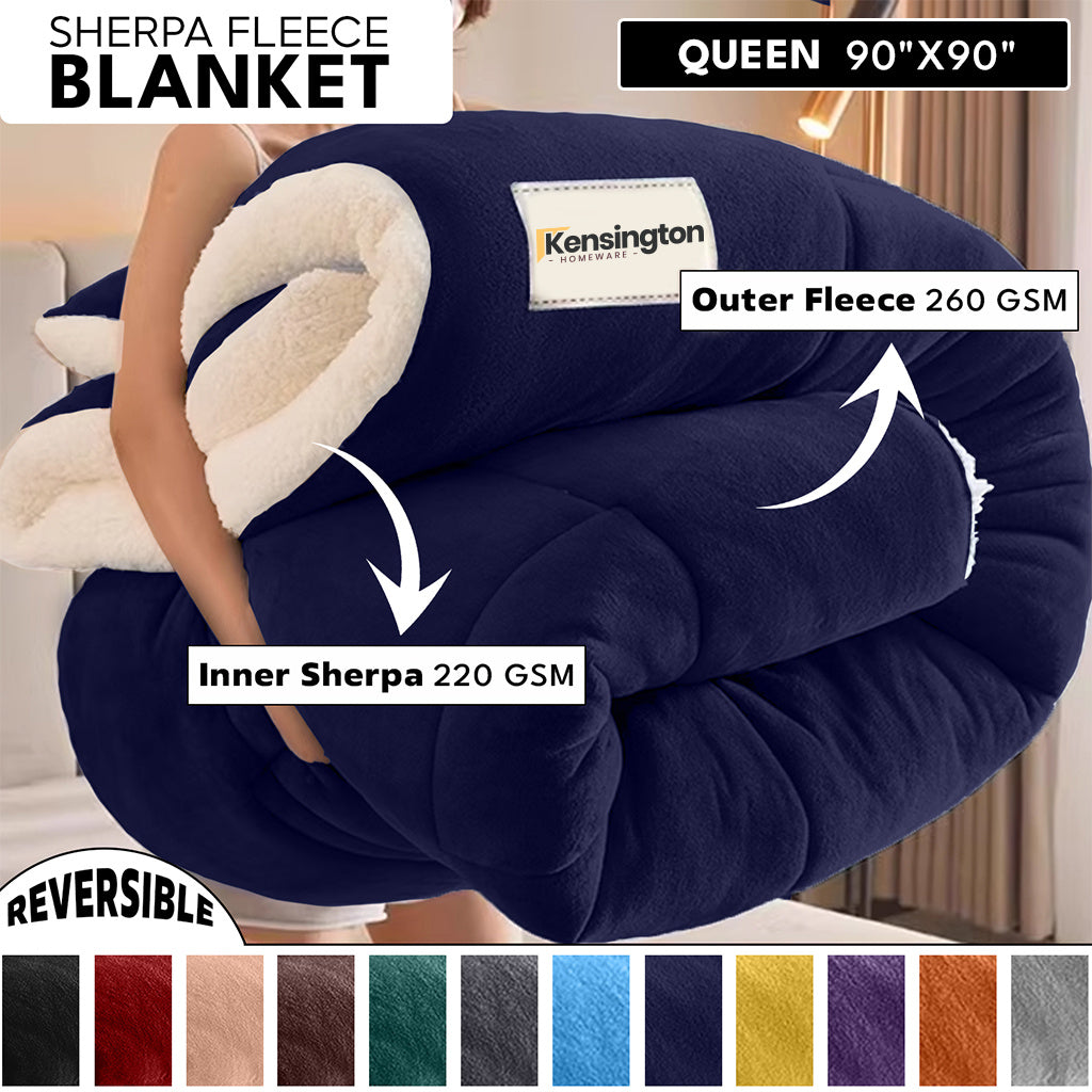 480GSM Heavy Sherpa Fleece Blanket – Double-Sided Warm Throw for Couch, Bed, Office and Travel, Reversible All Season Comfort, Room & Sofa Decoration, Holiday Gift, Sofa Blankets