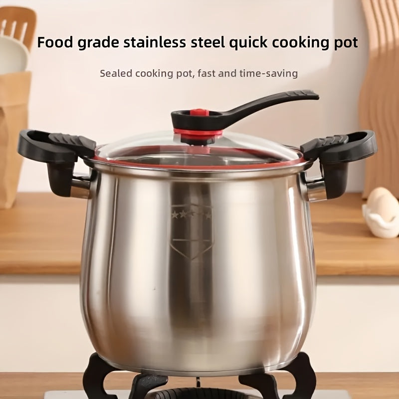 304 Stainless Steel Multipurpose Cooker, Food-Grade Non-Stick Stew Pot, Large Capacity, Compatible with Induction And Gas Stove