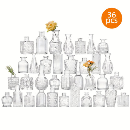 TOMNK 9/12/24/36/54pcs Bud Vase, Wedding Centerpieces For Tables, Mini Clear Bud Vases For Flowers, Small Flower Vases Suitable For Birthday Party, Anniversary, Wedding, Home Table Deco, Multiple Sizes, For Mother'S Day