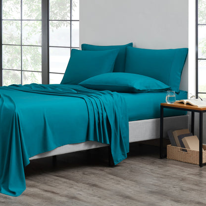 Bibb Home 2000 Thread Count 6 Piece Bamboo Sheet Set – Summer Satin Cooling, Deep Pocket, 6-Pc Egyptian Luxury, Bonus Pillowcases