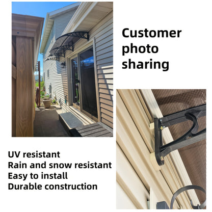 Awning for Windows And Doors Measuring 120 by 38 Inches, Featuring Plastic Brackets And Aluminum Strips for Sun Protection, Resistant to UV Rays, Rain, And Snow, Easy to Set Up, And Built to Last