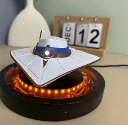 Cypher Magnetic Levitating Hat – Valorant Desk Light Display | Floating Hat Collectible for Valorant Fans | Cypher-Inspired Gamer Room Decor