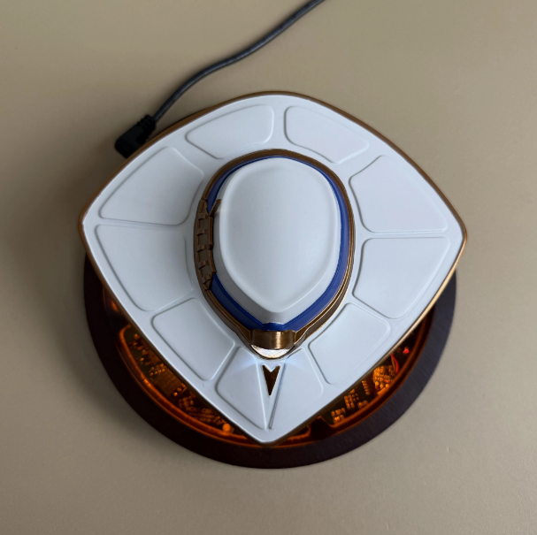 Cypher Magnetic Levitating Hat – Valorant Desk Light Display | Floating Hat Collectible for Valorant Fans | Cypher-Inspired Gamer Room Decor