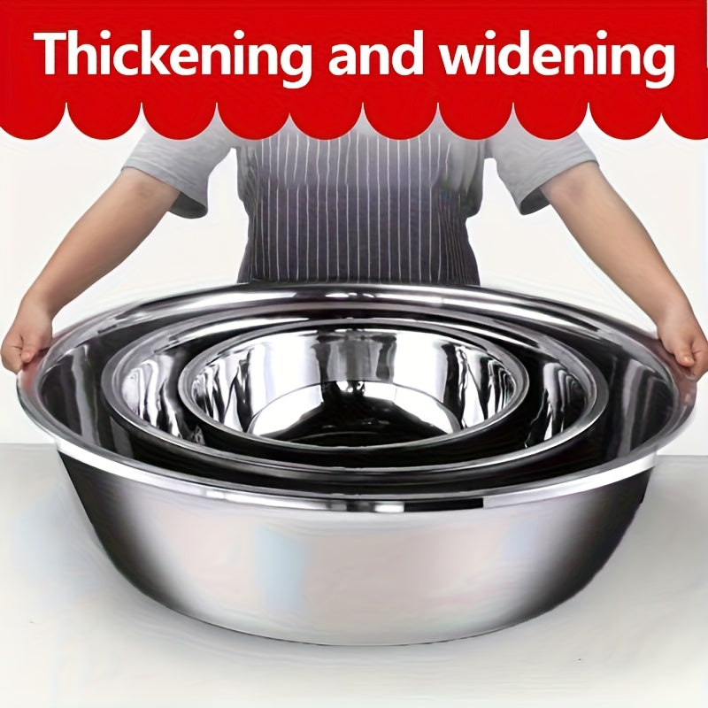 Large Commercial & Kitchen Mixing Bowl - Heavy-Duty 304 Stainless Steel Rustproof Basin, Easy-Clean Dishwashing Tub for Baking, Cooking, Pasta - Heavy Gauge Multi-Use Prep Container (15.74 inches)