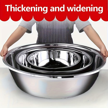 Large Commercial & Kitchen Mixing Bowl - Heavy-Duty 304 Stainless Steel Rustproof Basin, Easy-Clean Dishwashing Tub for Baking, Cooking, Pasta - Heavy Gauge Multi-Use Prep Container (15.74 inches)