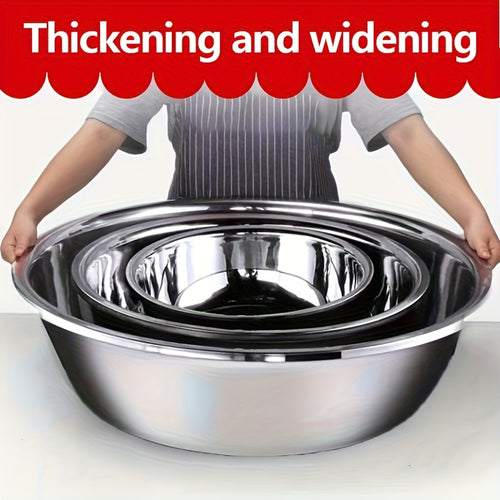 Large Commercial & Kitchen Mixing Bowl - Heavy-Duty 304 Stainless Steel Rustproof Basin, Easy-Clean Dishwashing Tub for Baking, Cooking, Pasta - Heavy Gauge Multi-Use Prep Container (15.74 inches)