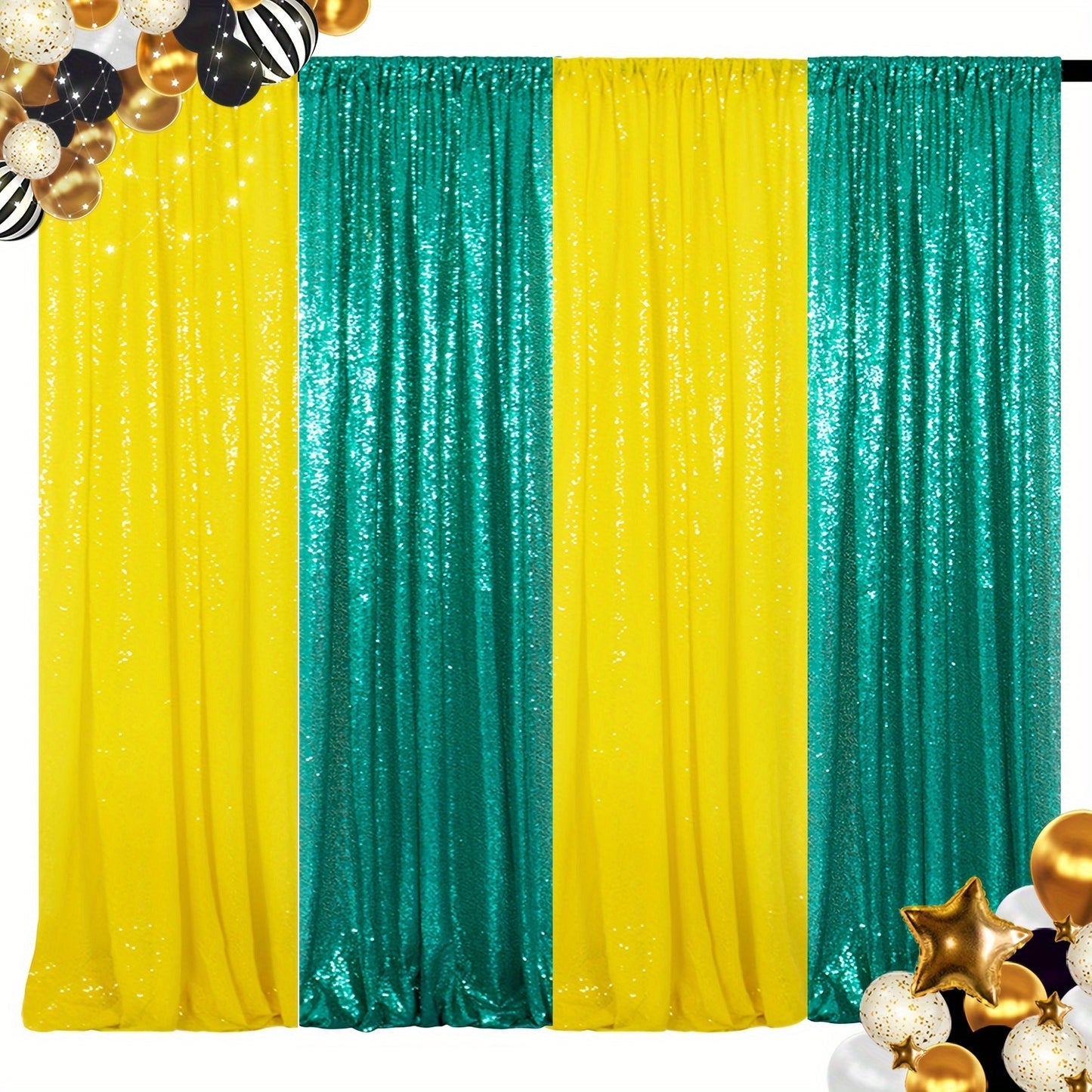 Shinybeauty Sequi Curtains 4Panels 2Ft X 8Ft Royal Blue Party Decoration Wedding Backdrop Curtains Glitter Background Backdrop Shimmer Curtain Backdrop 2 Colors Theme Curtains PHOTO BOOTH BACKDROP CURTAIN
