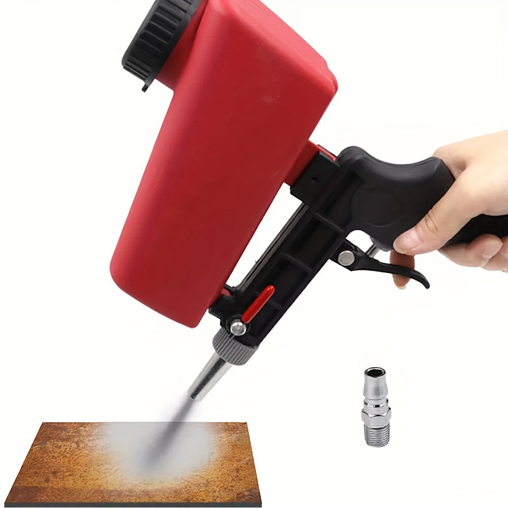 1pc 90Psi Adjustable Sandblasting Gun, Portable Gravity Pneumatic Adjustable Small Air Blasting Derusting Sandblasting Sand Removal Blasting Power Machine