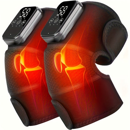 Heated Knee Massager, Wireless Design, Portable Heated Knee Pad For Warmth, 3-in-1 Shoulder And Elbow Heating Pad With Vibration, 3800mAh Battery Knee Pad, The Best Gift For Elders And Friends