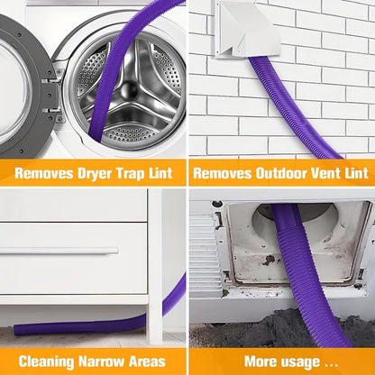 [Vacuum Hose Attachment for Dyson] Dryer Vent Cleaner Kit Vacuum Hose Attachment for Dyson V15 V12 V11 V10 V8 V7 V6 Vacuum Cleaners, Lint Remover, Dryer Lint Vacuum Attachment, Purple