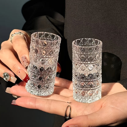 6 Diamond Engraved Small Wine Glass Suit, Often Used to Hold Vodka Whiskey, Etc., Very Suitable for Parties