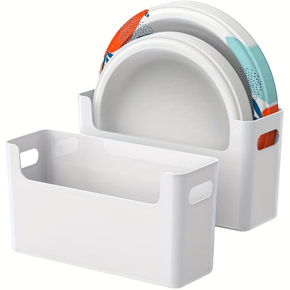 Plate Organizer for Kitchen Counter - Stackable Dish Rack for 6 to 9.5 Inch Plates, Durable Plastic Plate Storage with Colorful Lids, Space-Saving Design for Kitchen, RV, Camping or Outdoor Use
