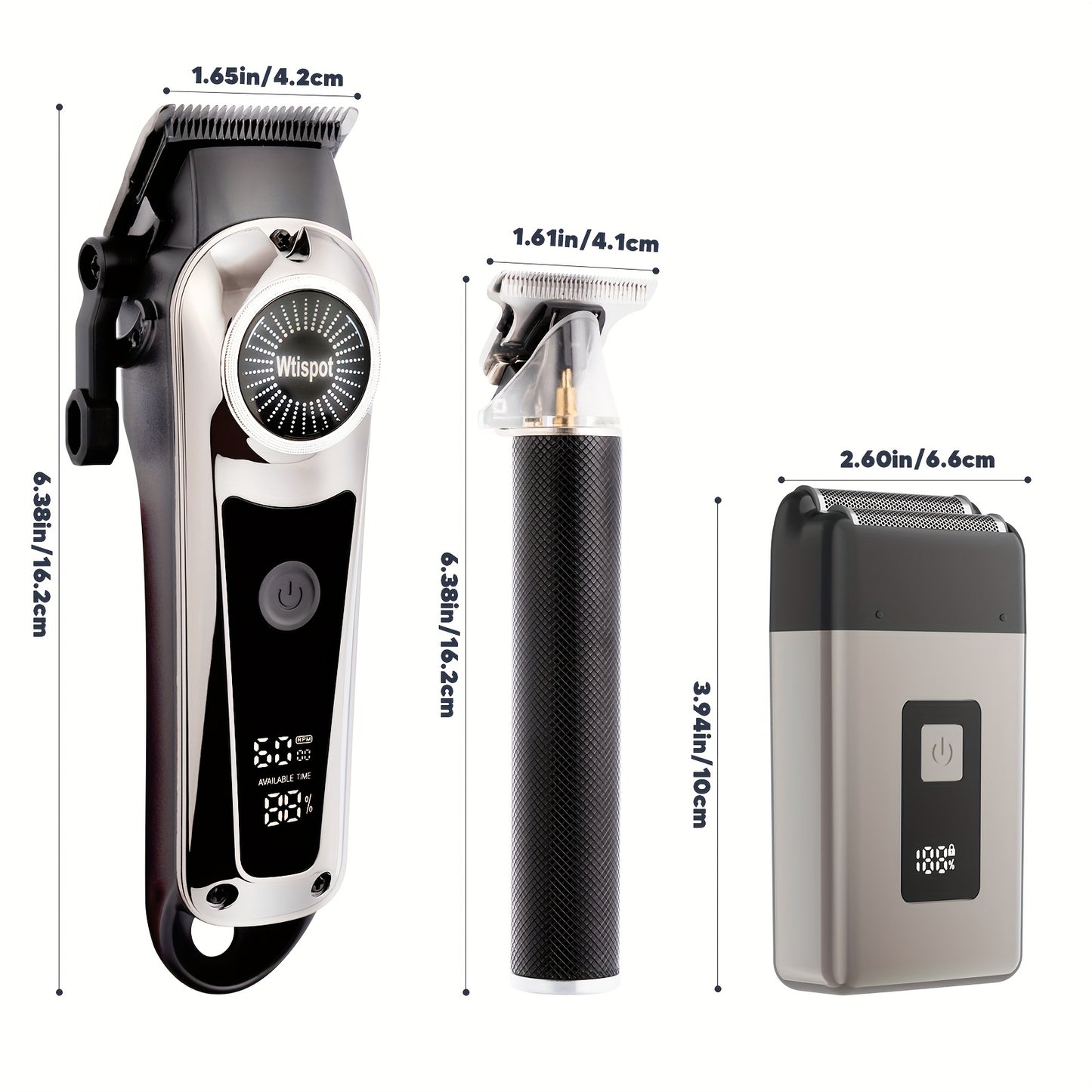 Barber Haircutting Kit Men's Shaving Set USB Rechargeable Gift Box - 1 & 3 Piece Options, Hair Clipper for Home & Salon, Perfect Gift for Boyfriend, Husband, Father's Day, Birthday & Holiday
