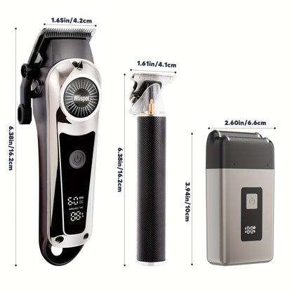 Barber Haircutting Kit Men's Shaving Set USB Rechargeable Gift Box - 1 & 3 Piece Options, Hair Clipper for Home & Salon, Perfect Gift for Boyfriend, Husband, Father's Day, Birthday & Holiday