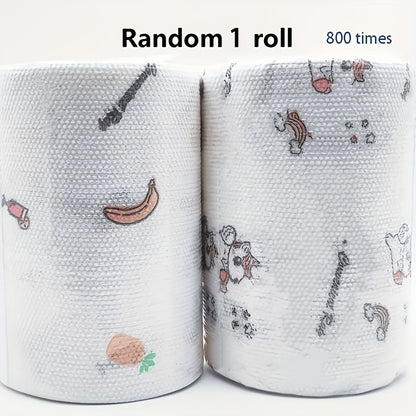 High Efficiency "800 Times - Wet And Dry, Washable, Non-stick Oil, Kitchen Paper Towels, Paper Towels, Household Cleaning Degreasing Cloth (various Patterns) Lazy Rags - Party Supplies 800 Times, Paper Towels